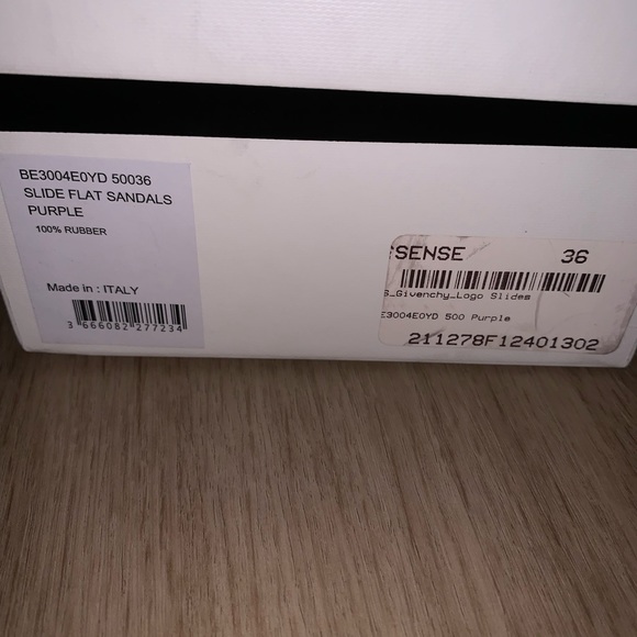 NEW GIVENCHY PARIS PURPLE LOGO POOL SLIDES SANDALS 36 6 RECEIPT AUTHENTIC - Picture 10 of 14